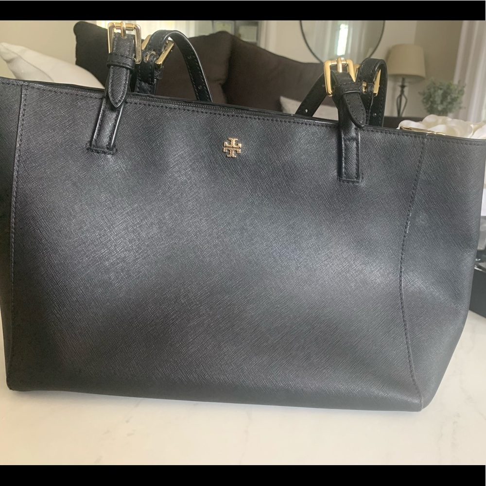 Tory Burch York Black Saffiano Leather Purse